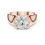 Gold 1 5Ct Bezel Setting Round Lab Grown Diamond Solix Ring