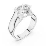 Gold 1 5Ct Bezel Setting Round Lab Grown Diamond Solix Ring