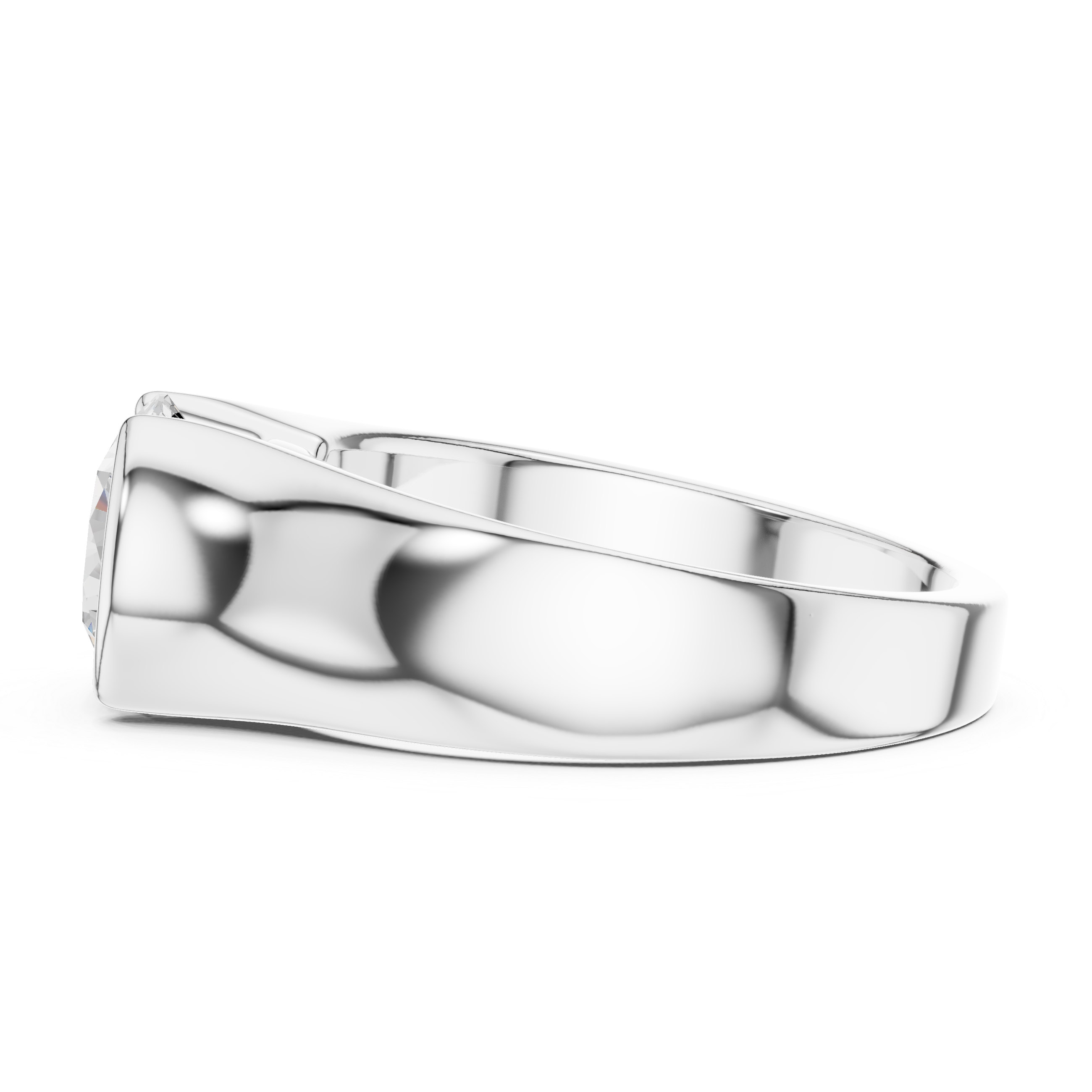 Gold 1 5Ct Bezel Setting Round Lab Grown Diamond Solix Ring