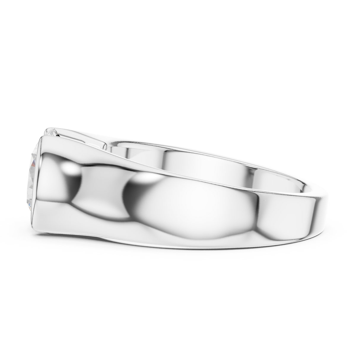 Gold 1 5Ct Bezel Setting Round Lab Grown Diamond Solix Ring