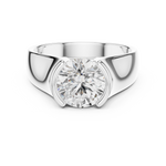 Gold 1 5Ct Bezel Setting Round Lab Grown Diamond Solix Ring