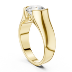 Gold 1 5Ct Bezel Setting Round Lab Grown Diamond Solix Ring