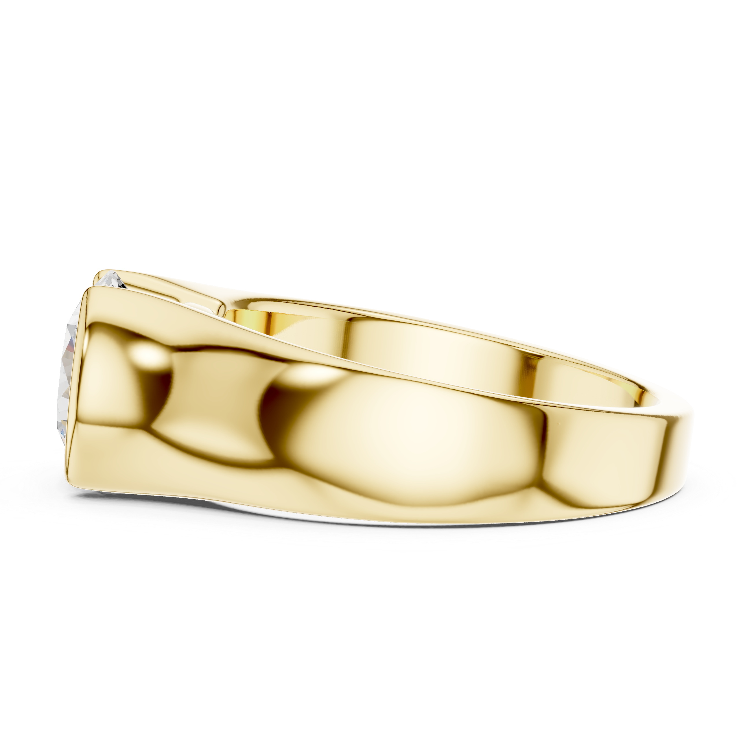 Gold 1 5Ct Bezel Setting Round Lab Grown Diamond Solix Ring