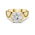 Gold 1 5Ct Bezel Setting Round Lab Grown Diamond Solix Ring