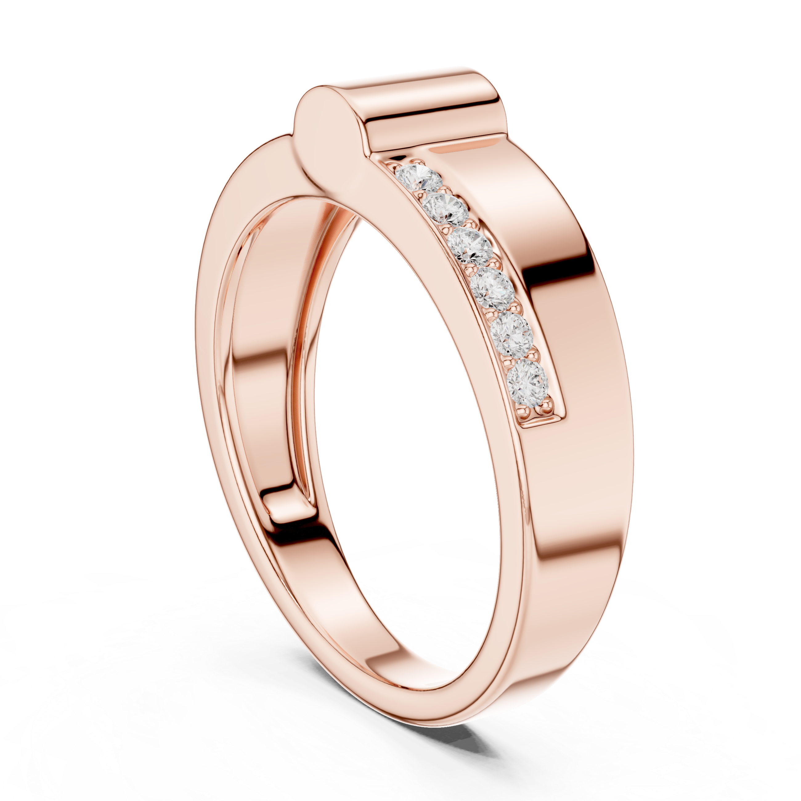Gold Channel Set Round Lab Grown Diamond Morva Ring
