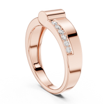 Gold Channel Set Round Lab Grown Diamond Morva Ring