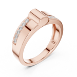 Gold Channel Set Round Lab Grown Diamond Morva Ring