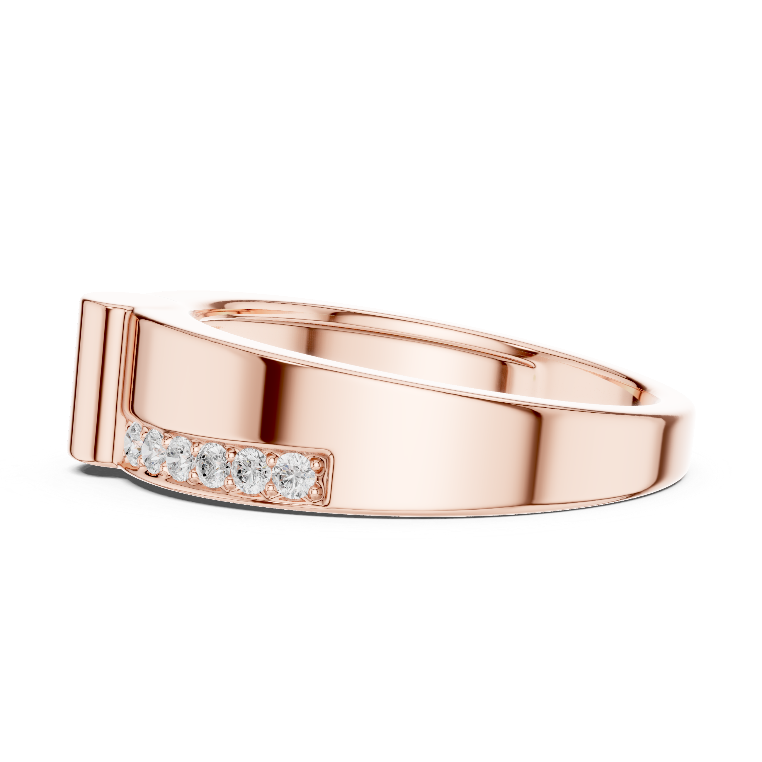Gold Channel Set Round Lab Grown Diamond Morva Ring