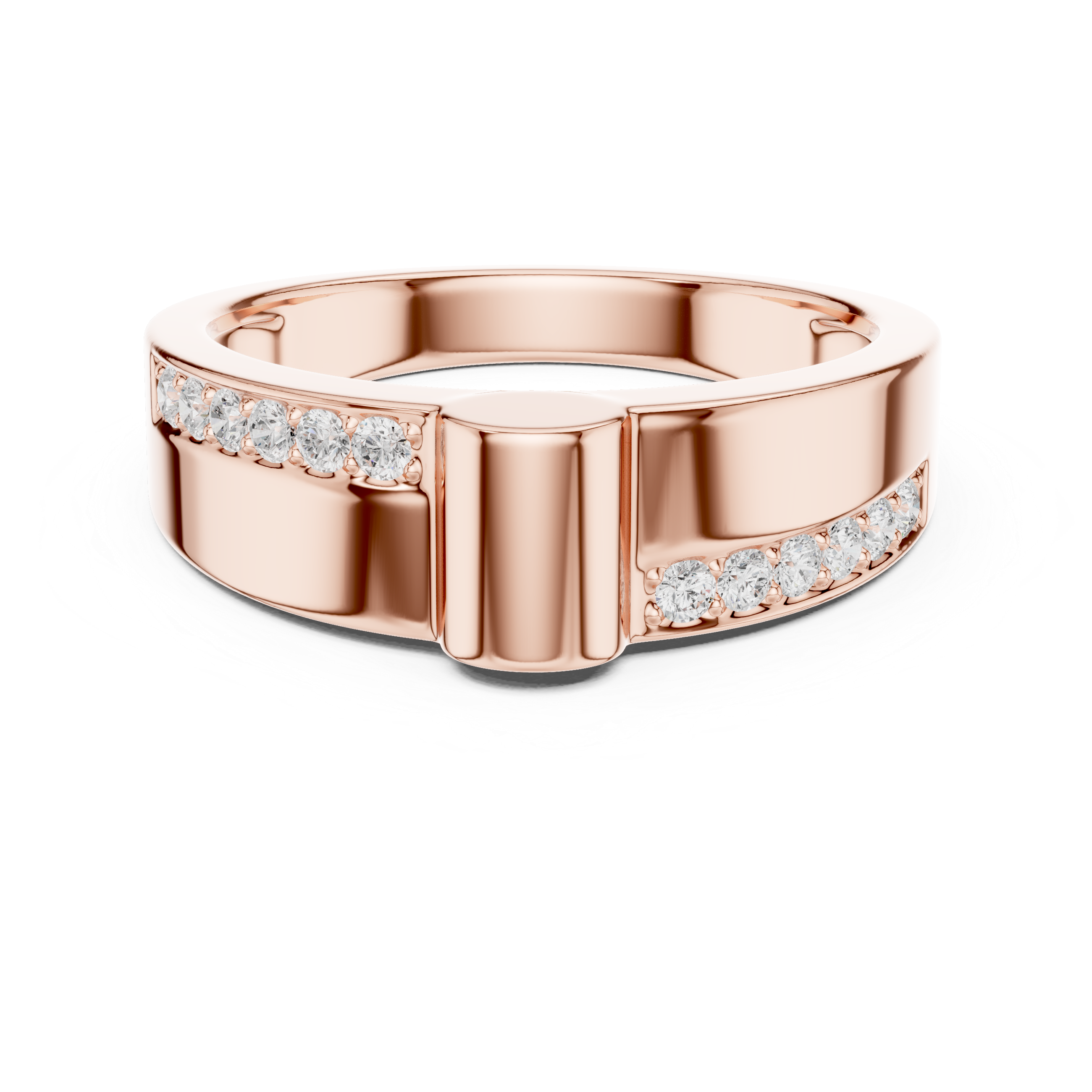 Gold Channel Set Round Lab Grown Diamond Morva Ring
