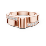 Gold Channel Set Round Lab Grown Diamond Morva Ring