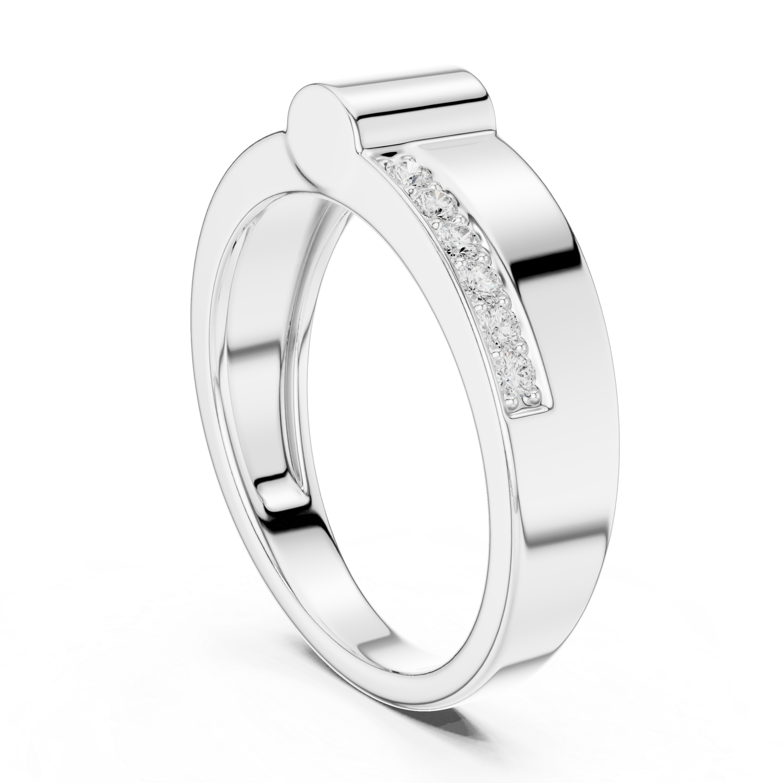 Gold Channel Set Round Lab Grown Diamond Morva Ring