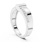 Gold Channel Set Round Lab Grown Diamond Morva Ring
