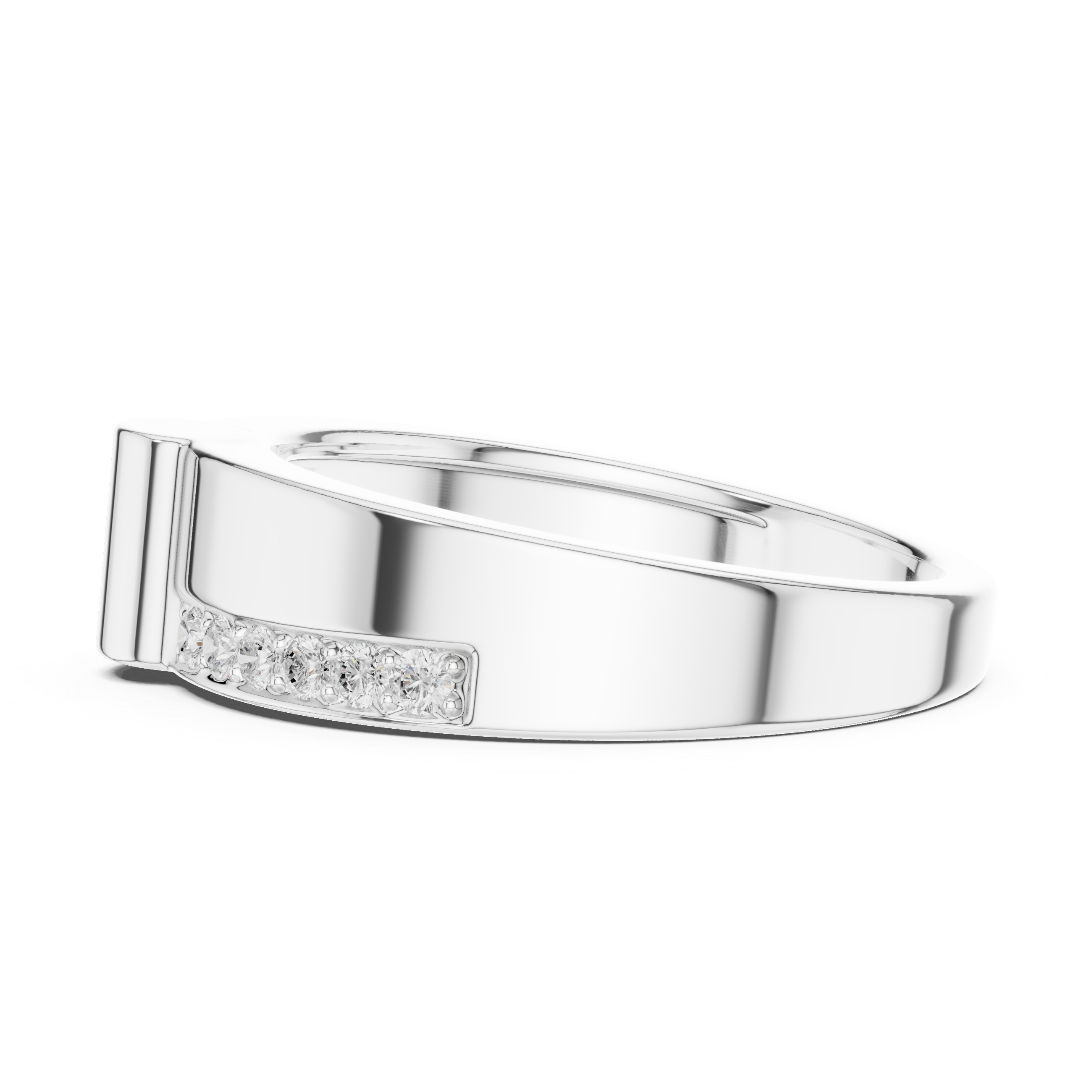 Gold Channel Set Round Lab Grown Diamond Morva Ring