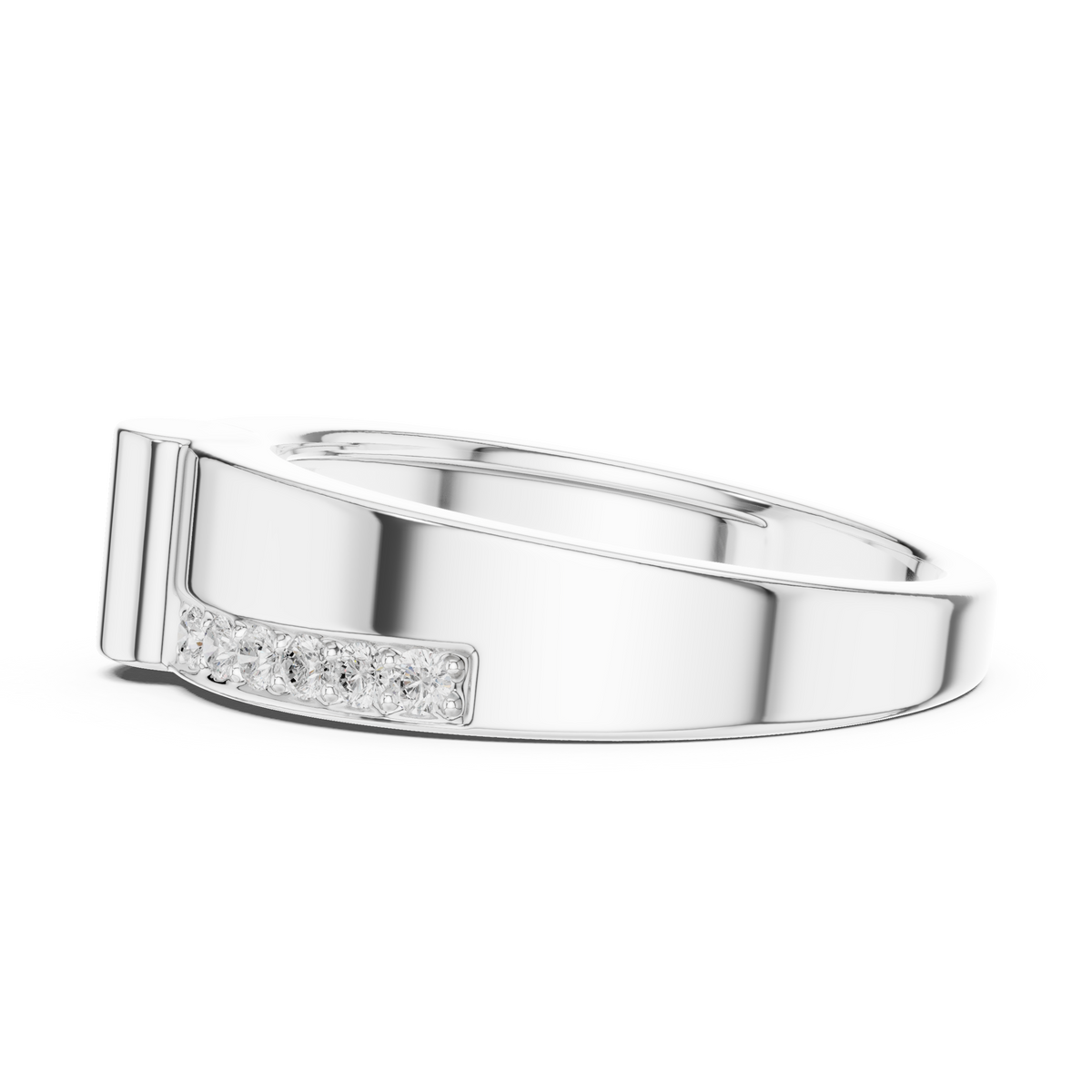 Gold Channel Set Round Lab Grown Diamond Morva Ring