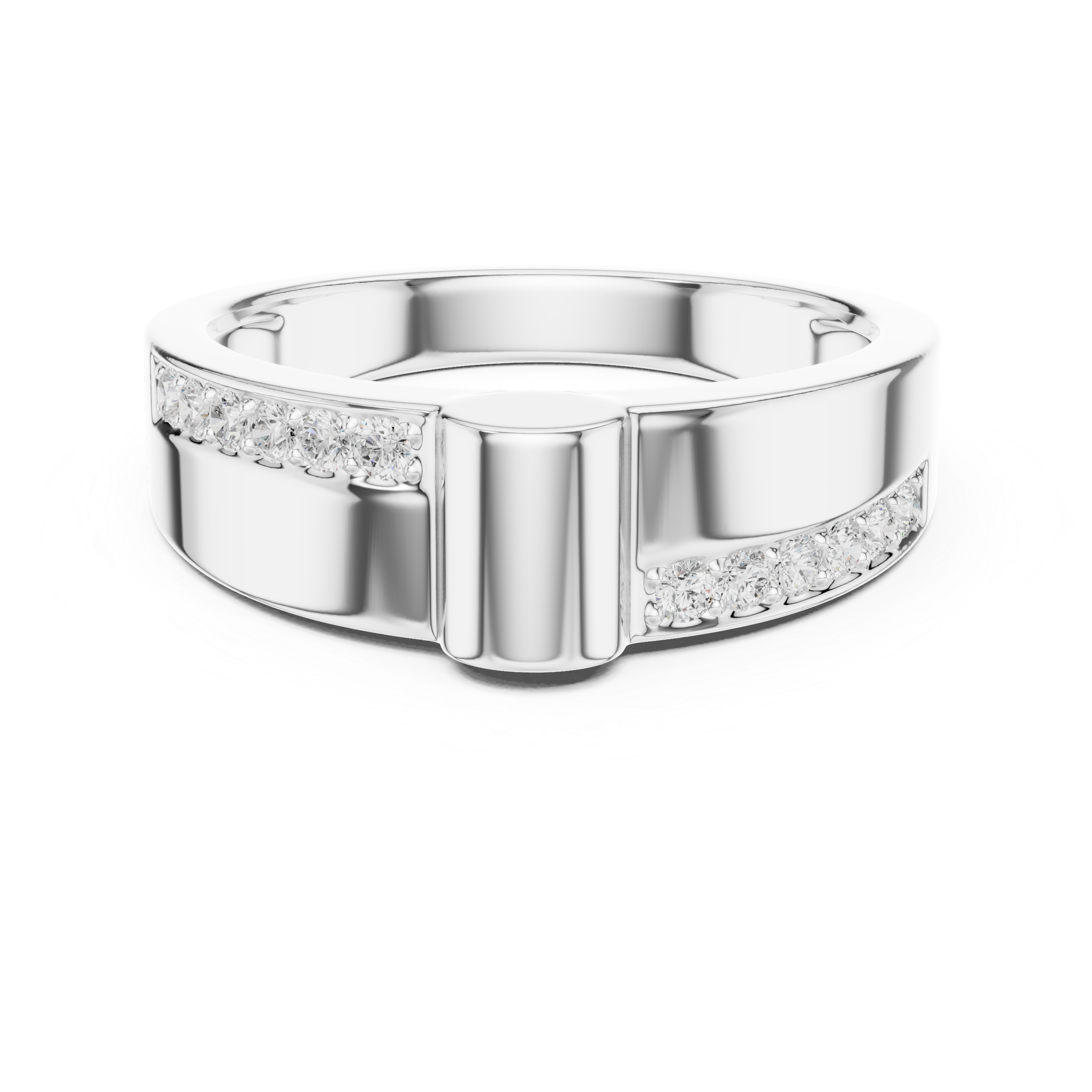Gold Channel Set Round Lab Grown Diamond Morva Ring
