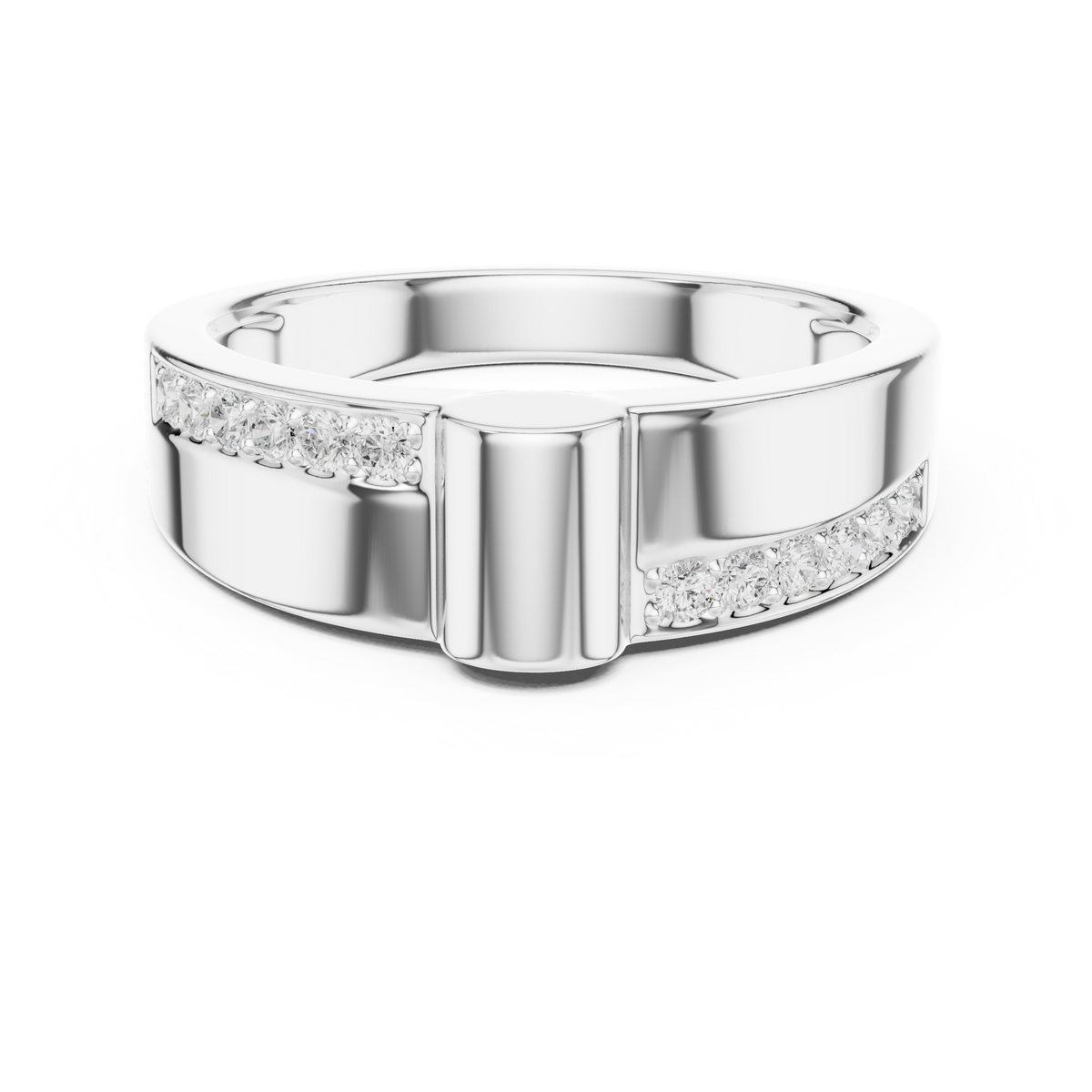 Gold Channel Set Round Lab Grown Diamond Morva Ring