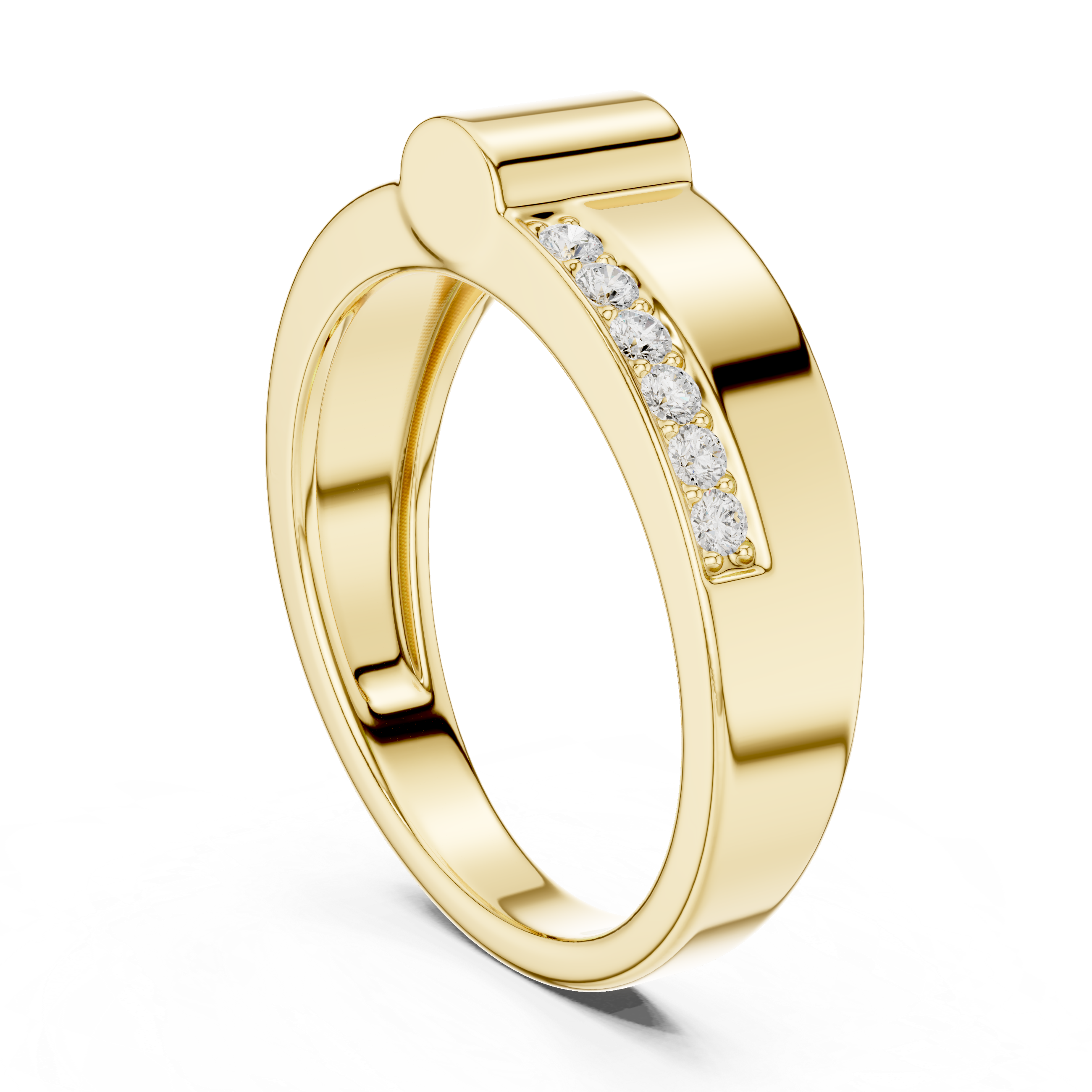 Gold Channel Set Round Lab Grown Diamond Morva Ring