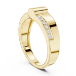 Gold Channel Set Round Lab Grown Diamond Morva Ring