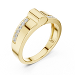 Gold Channel Set Round Lab Grown Diamond Morva Ring