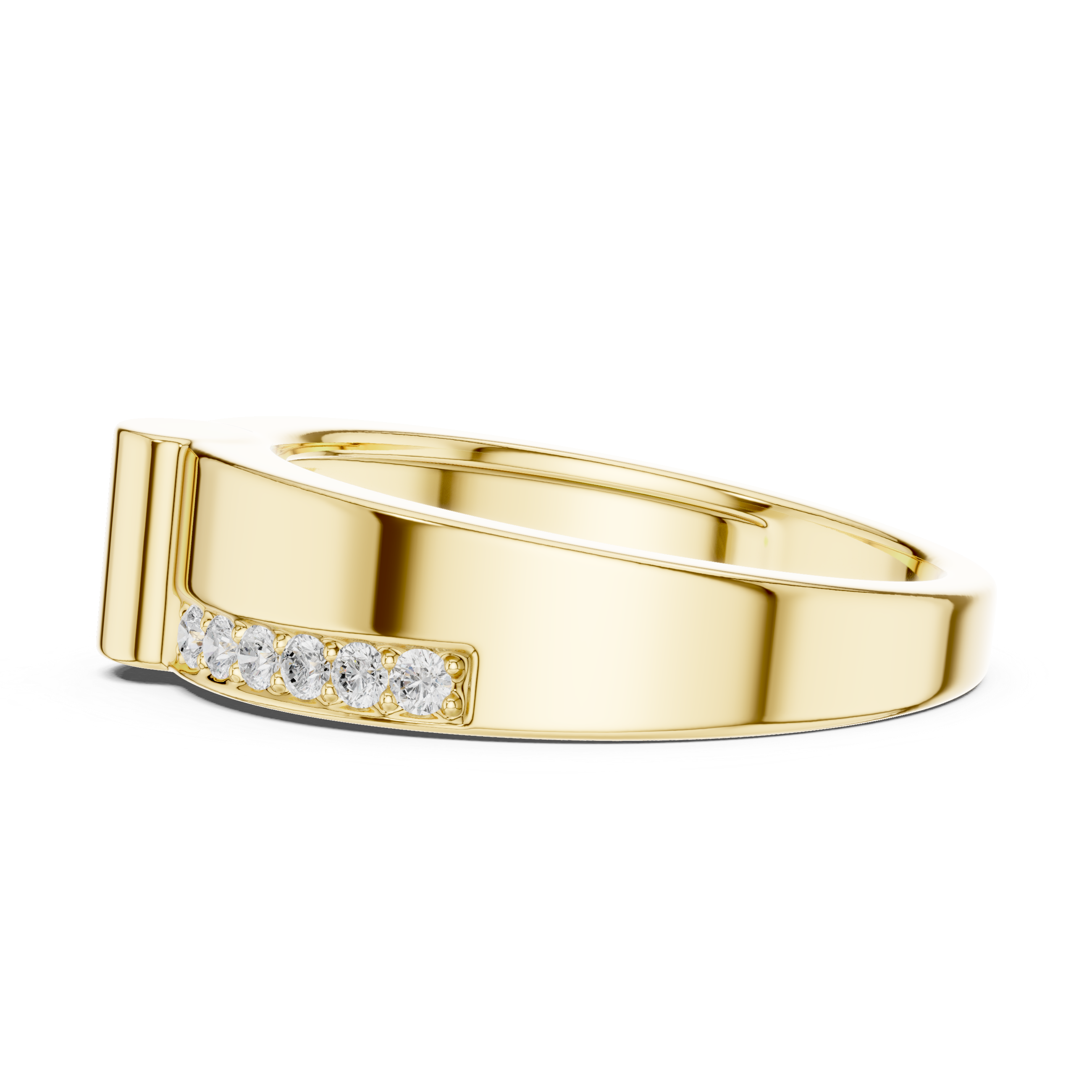Gold Channel Set Round Lab Grown Diamond Morva Ring