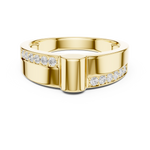 Gold Channel Set Round Lab Grown Diamond Morva Ring