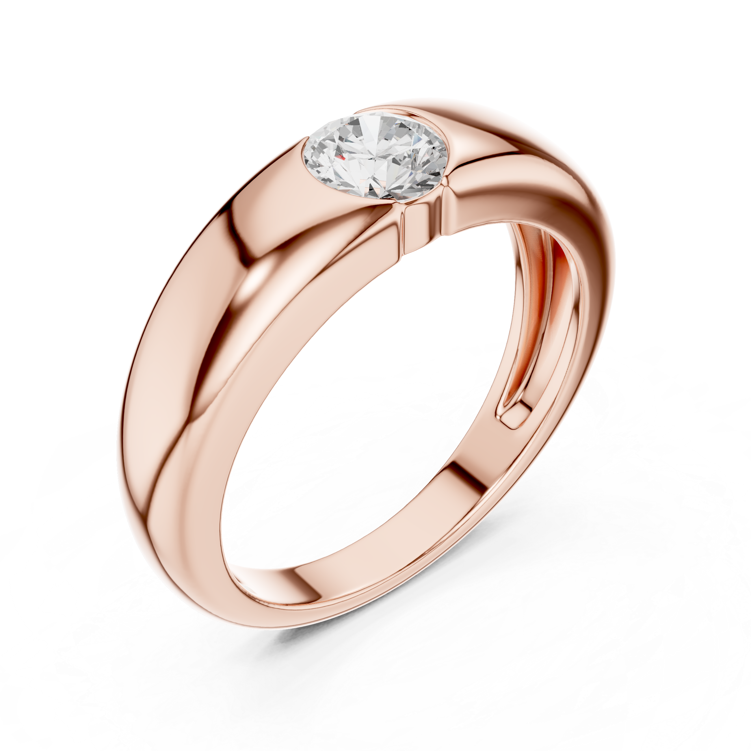 Gold Bezel Setting Round Lab Grown Diamond Kyren Ring