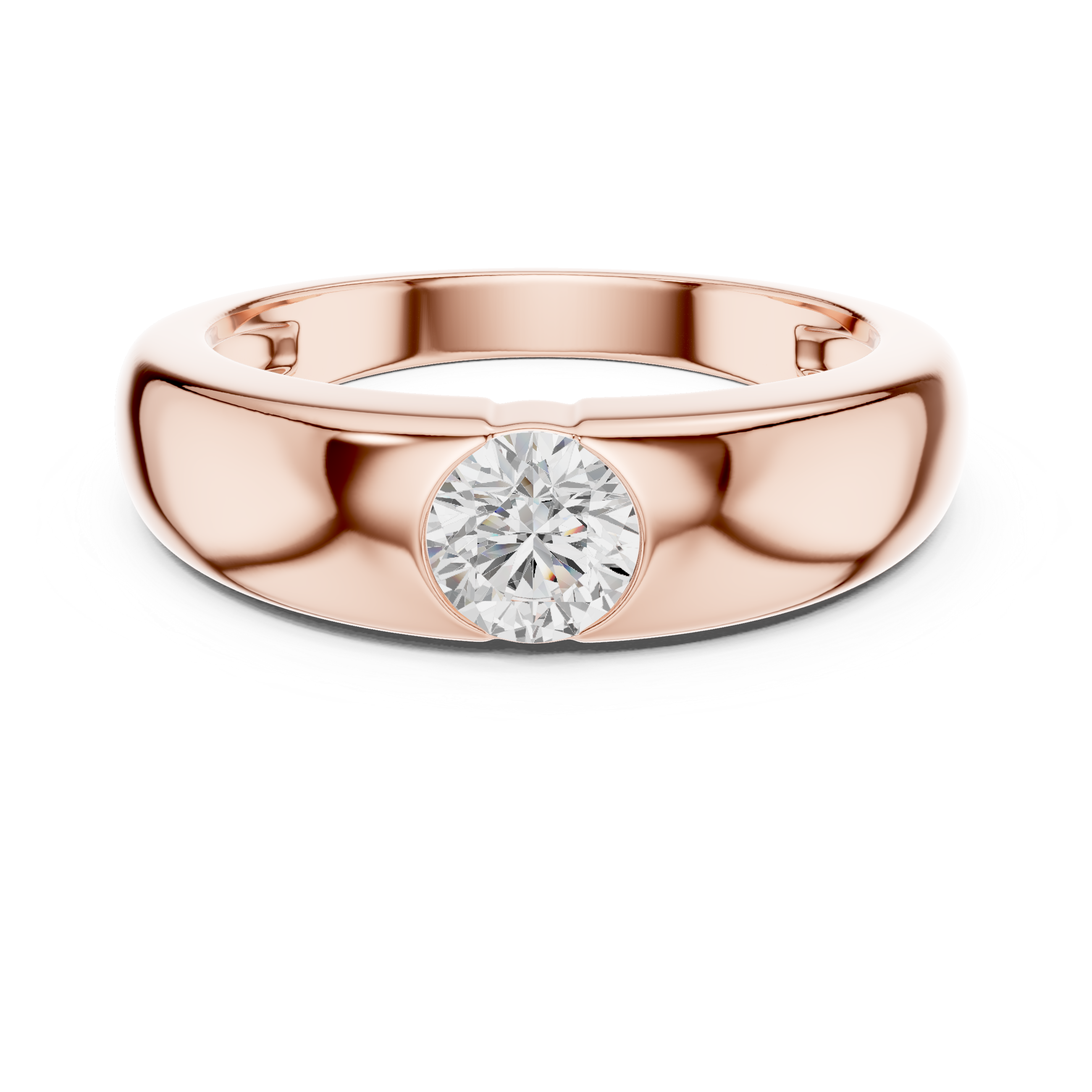 Gold Bezel Setting Round Lab Grown Diamond Kyren Ring