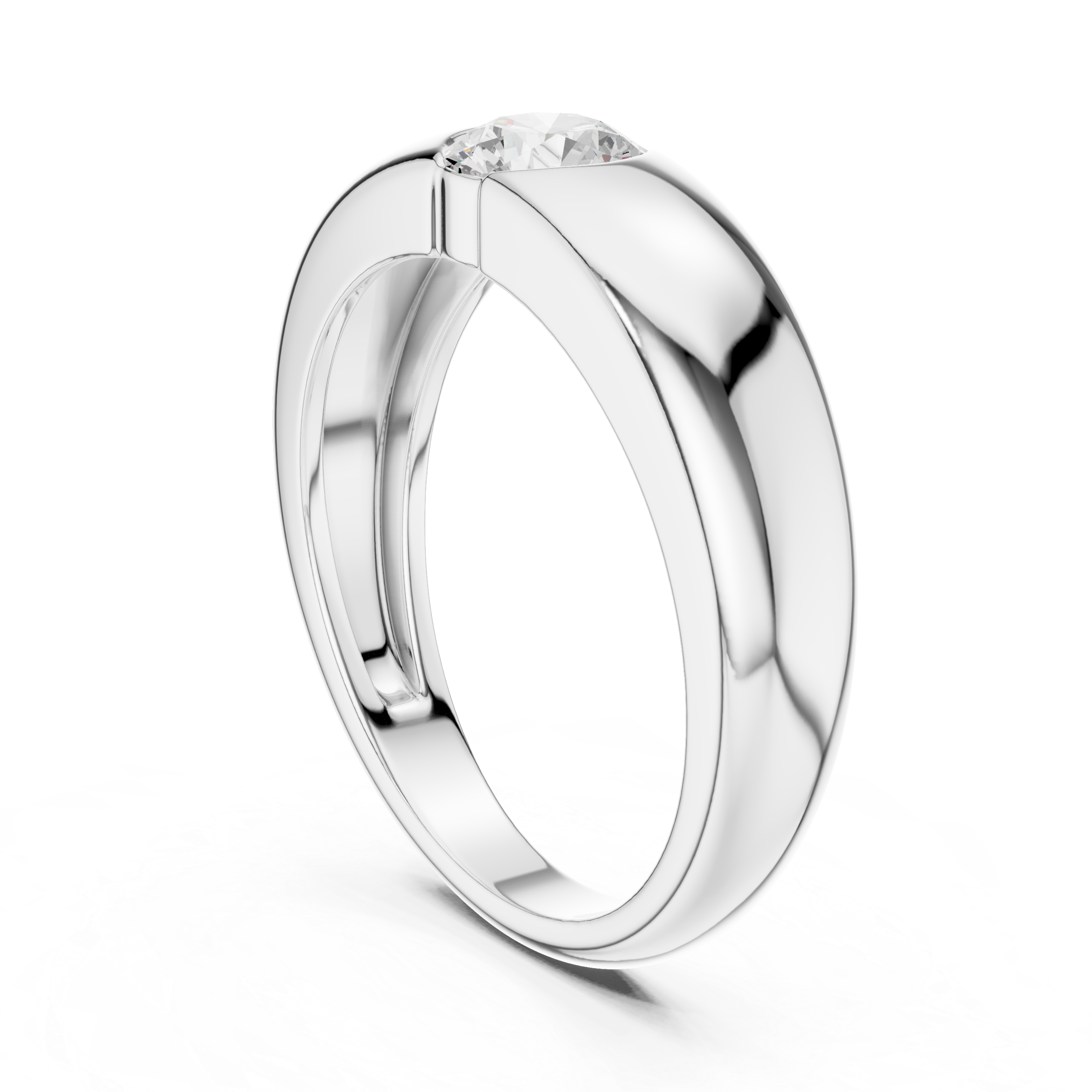 Gold Bezel Setting Round Lab Grown Diamond Kyren Ring