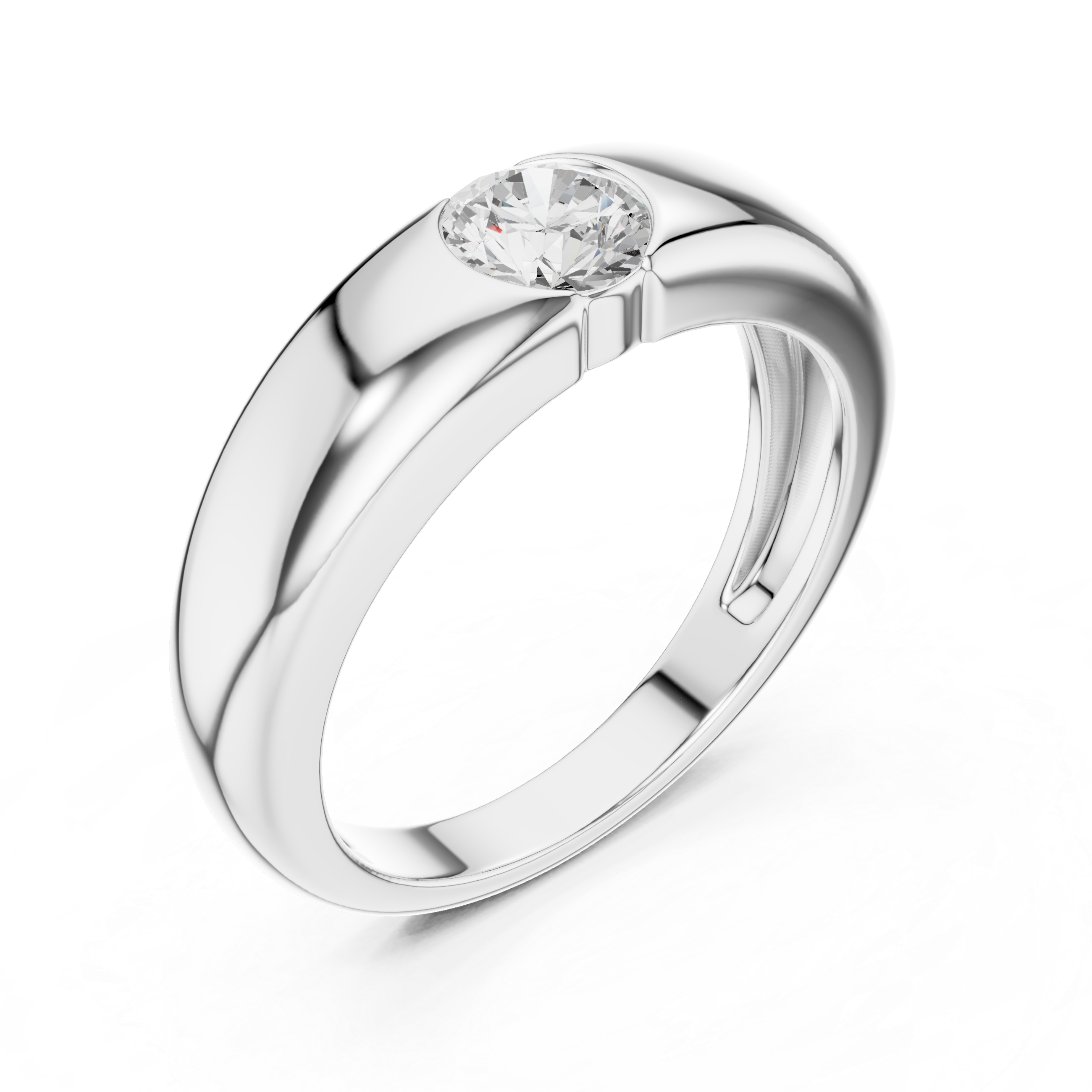 Gold Bezel Setting Round Lab Grown Diamond Kyren Ring