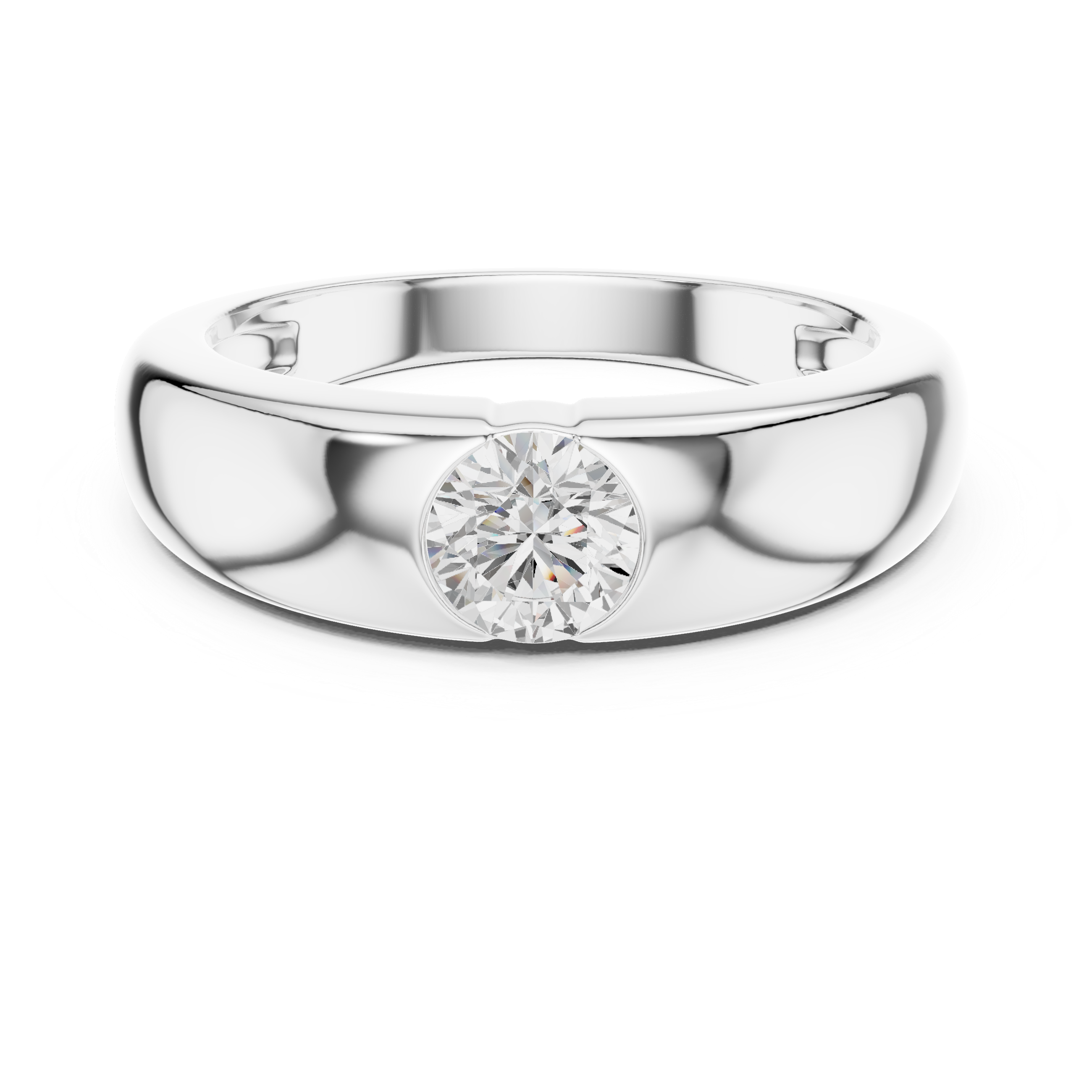 Gold Bezel Setting Round Lab Grown Diamond Kyren Ring