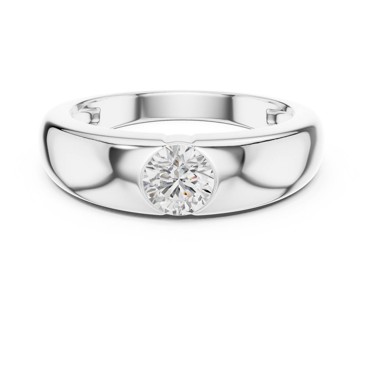 Gold Bezel Setting Round Lab Grown Diamond Kyren Ring