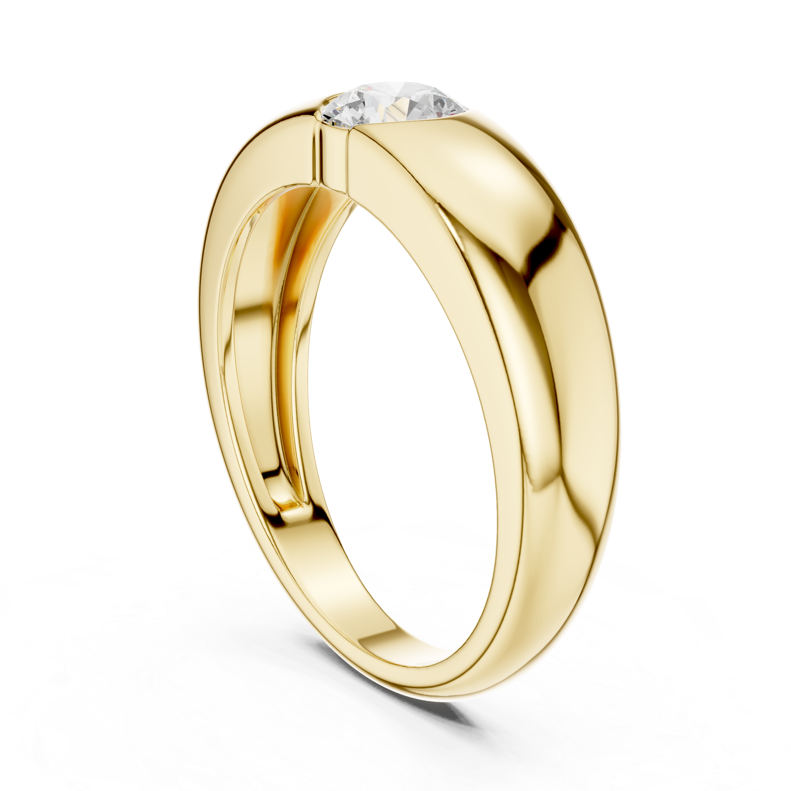 Gold Bezel Setting Round Lab Grown Diamond Kyren Ring