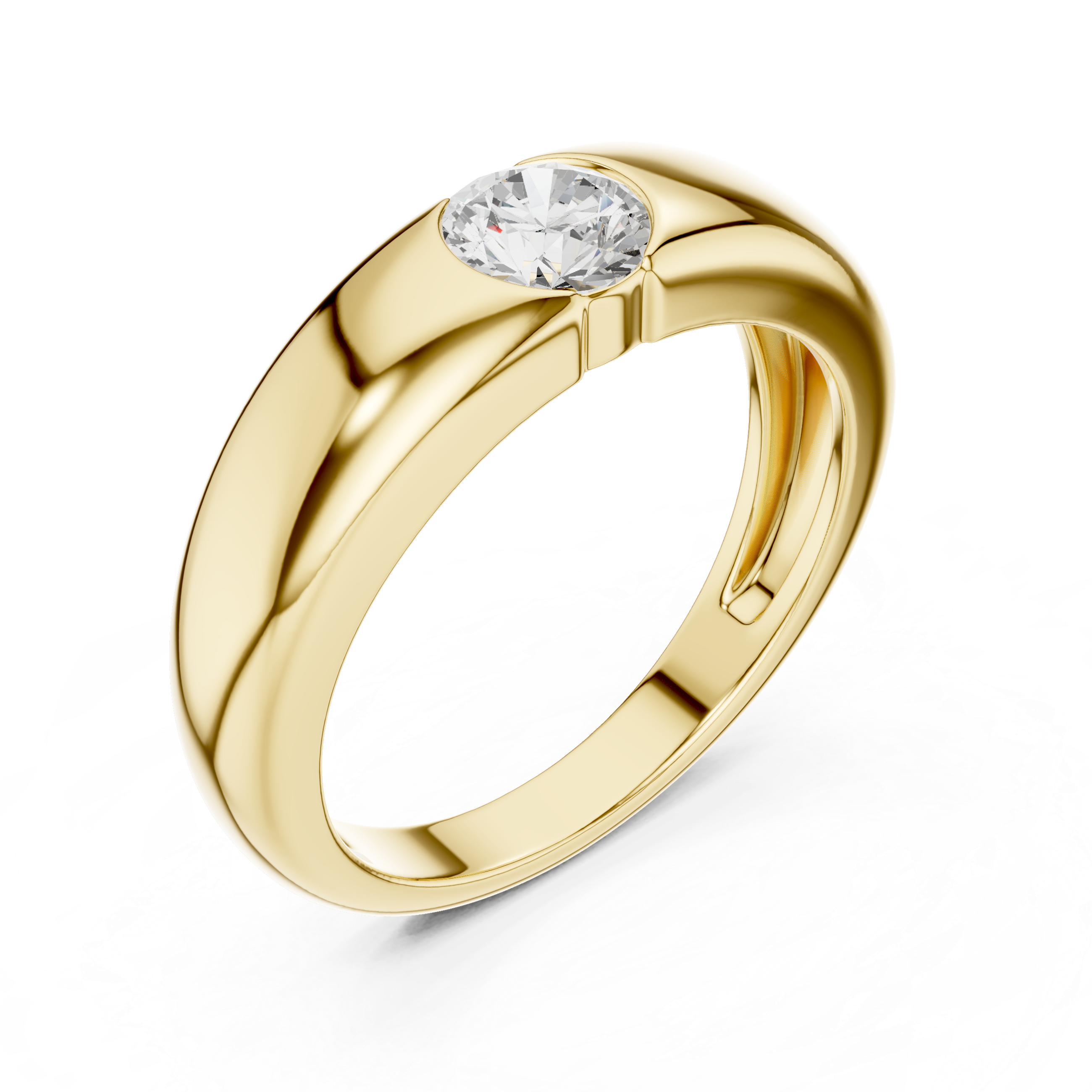 Gold Bezel Setting Round Lab Grown Diamond Kyren Ring