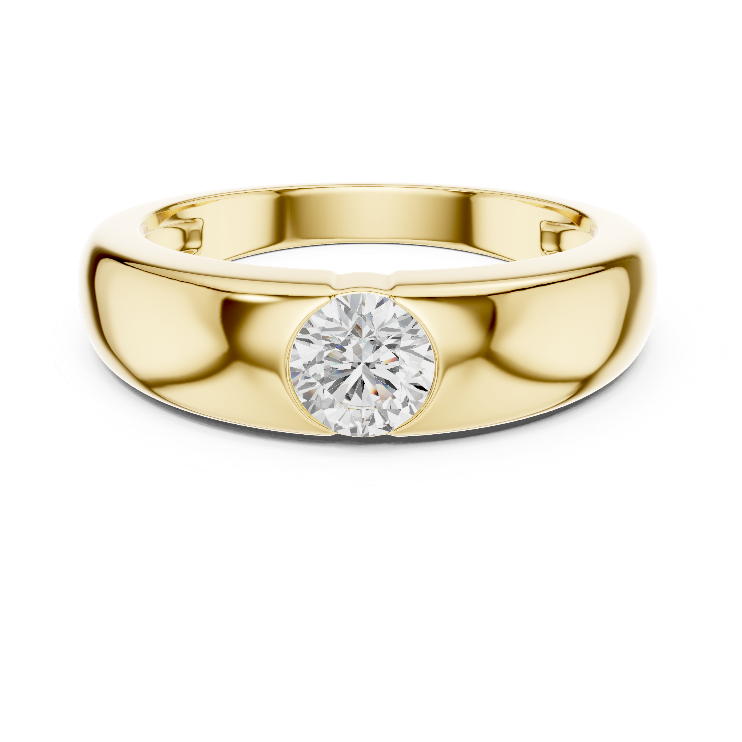 Gold Bezel Setting Round Lab Grown Diamond Kyren Ring