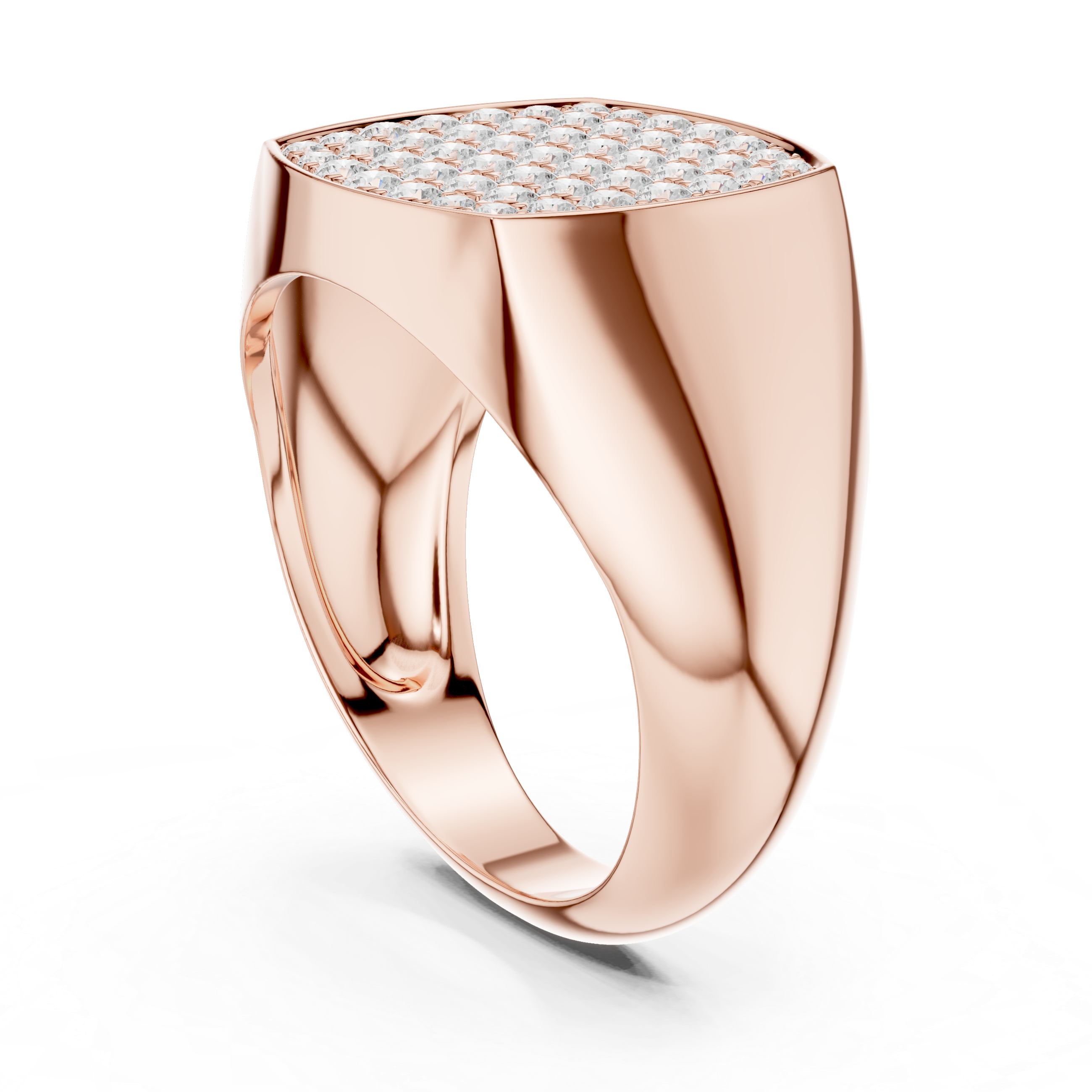 Gold 1Ct Pave Setting Round Lab Grown Diamond Nyxel Ring