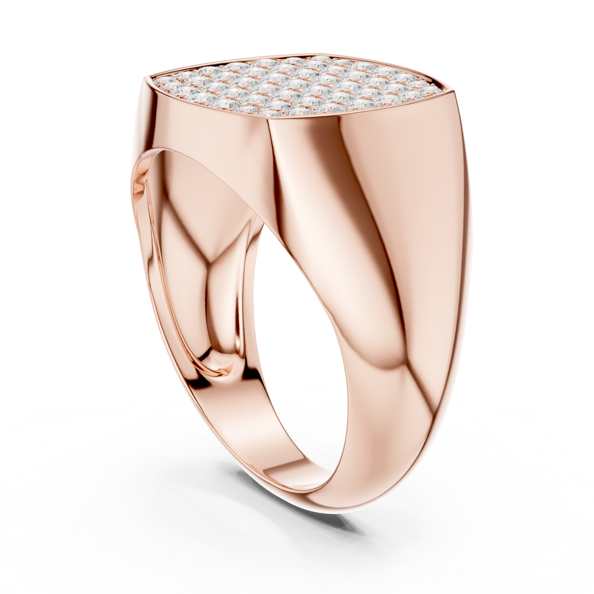 Gold 1Ct Pave Setting Round Lab Grown Diamond Nyxel Ring