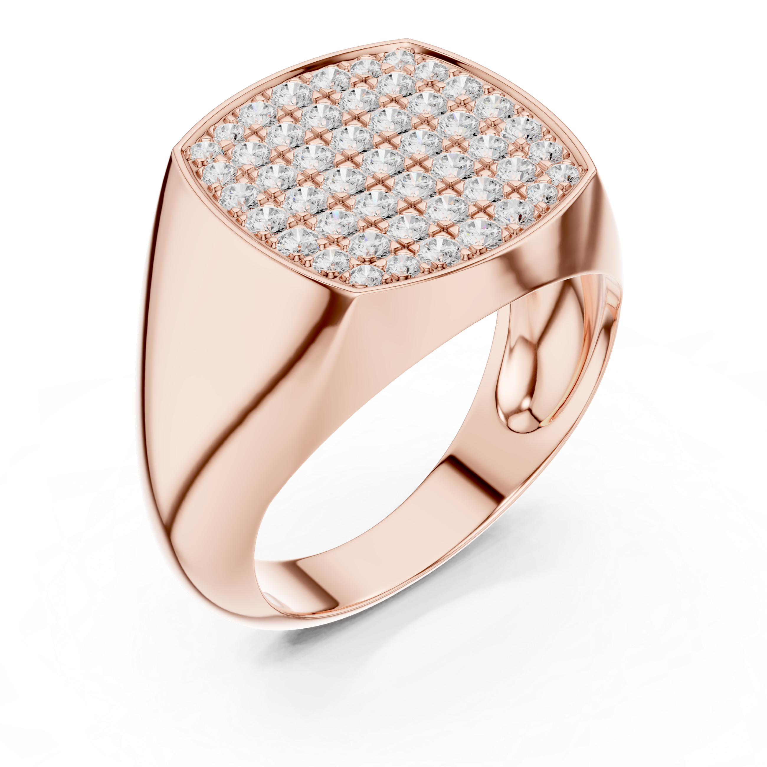 Gold 1Ct Pave Setting Round Lab Grown Diamond Nyxel Ring