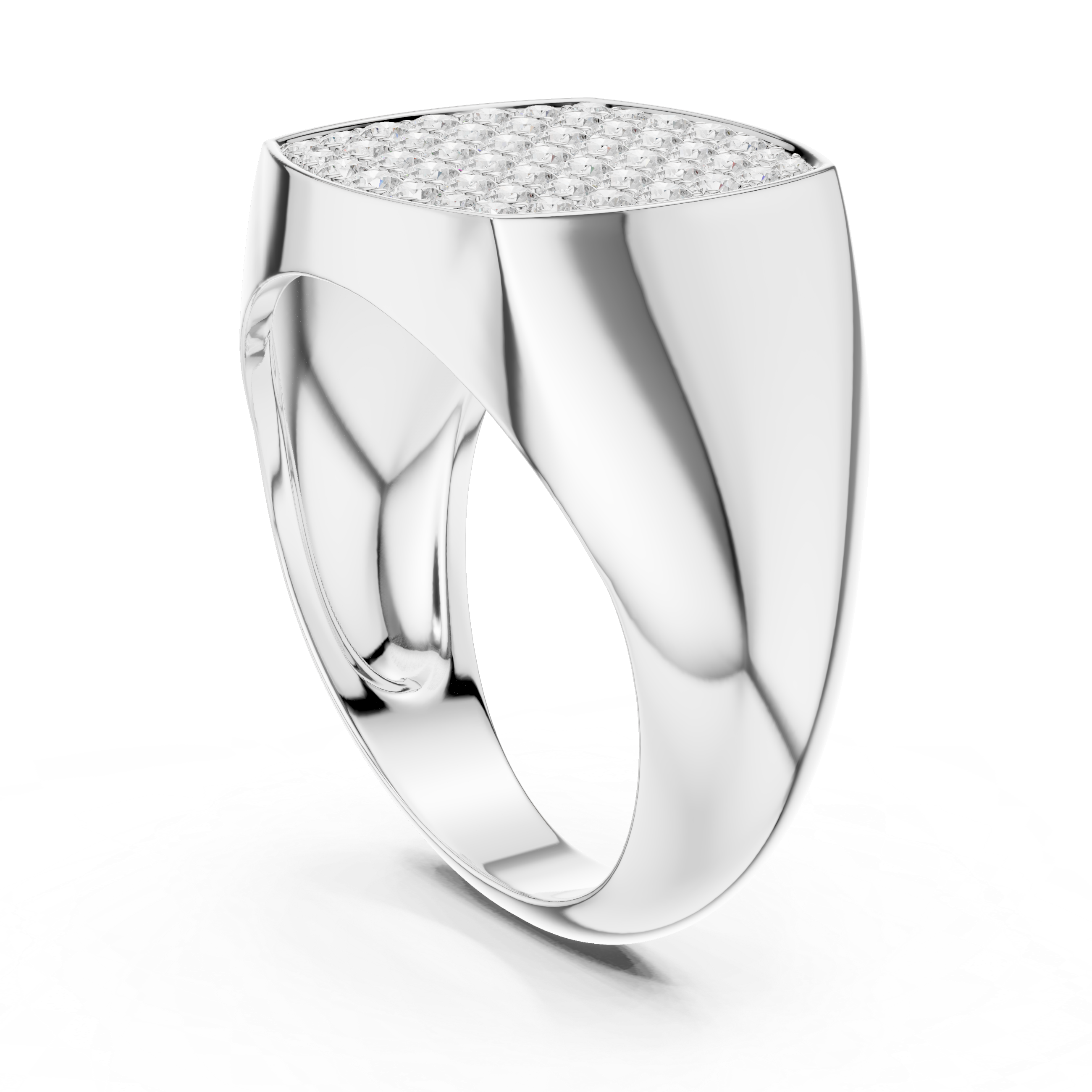 Gold 1Ct Pave Setting Round Lab Grown Diamond Nyxel Ring