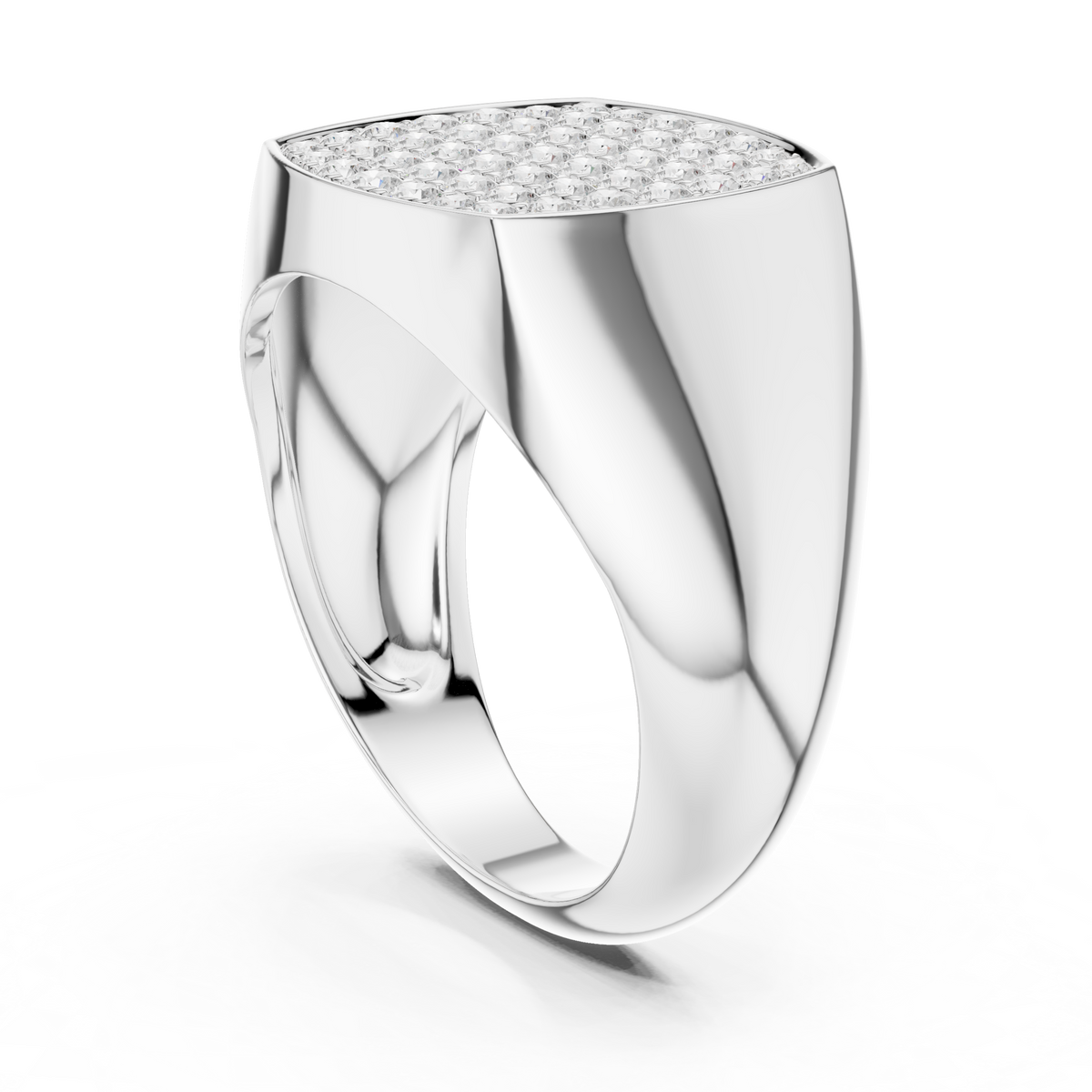 Gold 1Ct Pave Setting Round Lab Grown Diamond Nyxel Ring