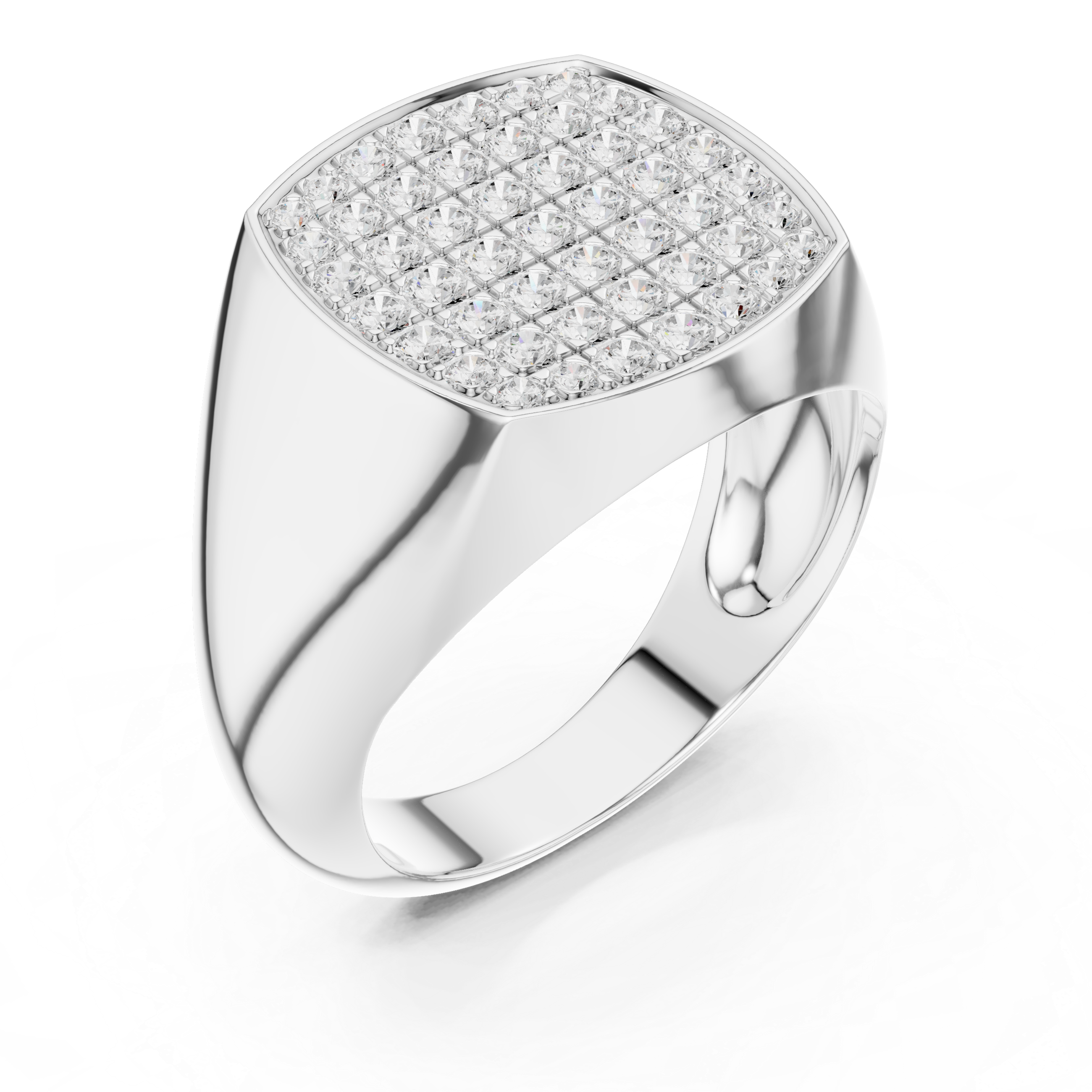 Gold 1Ct Pave Setting Round Lab Grown Diamond Nyxel Ring