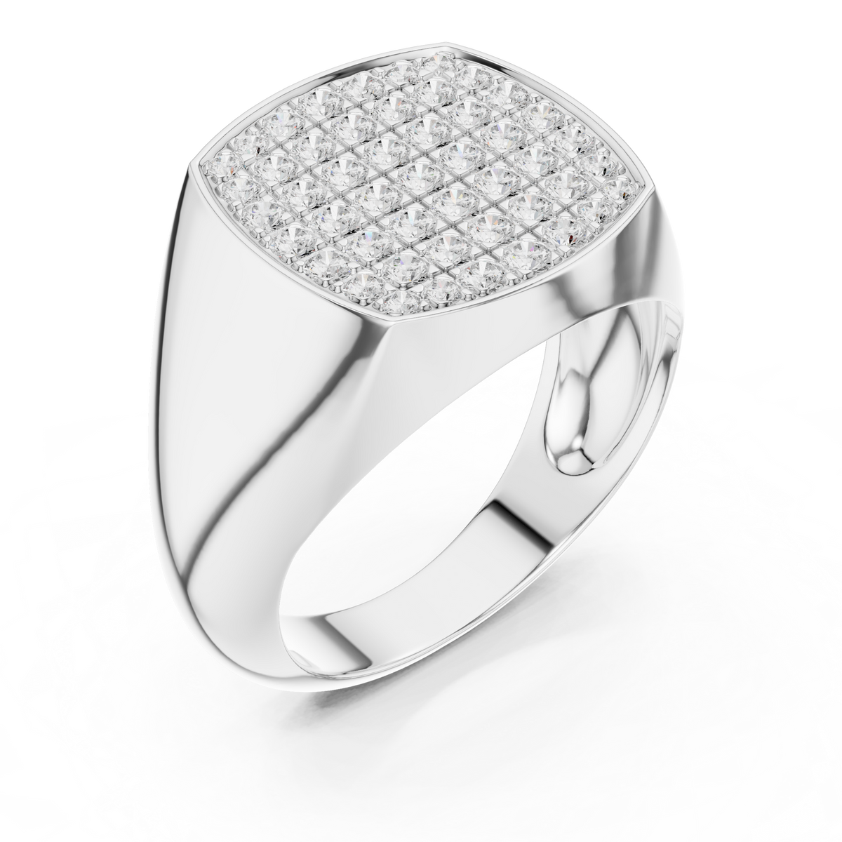 Gold 1Ct Pave Setting Round Lab Grown Diamond Nyxel Ring