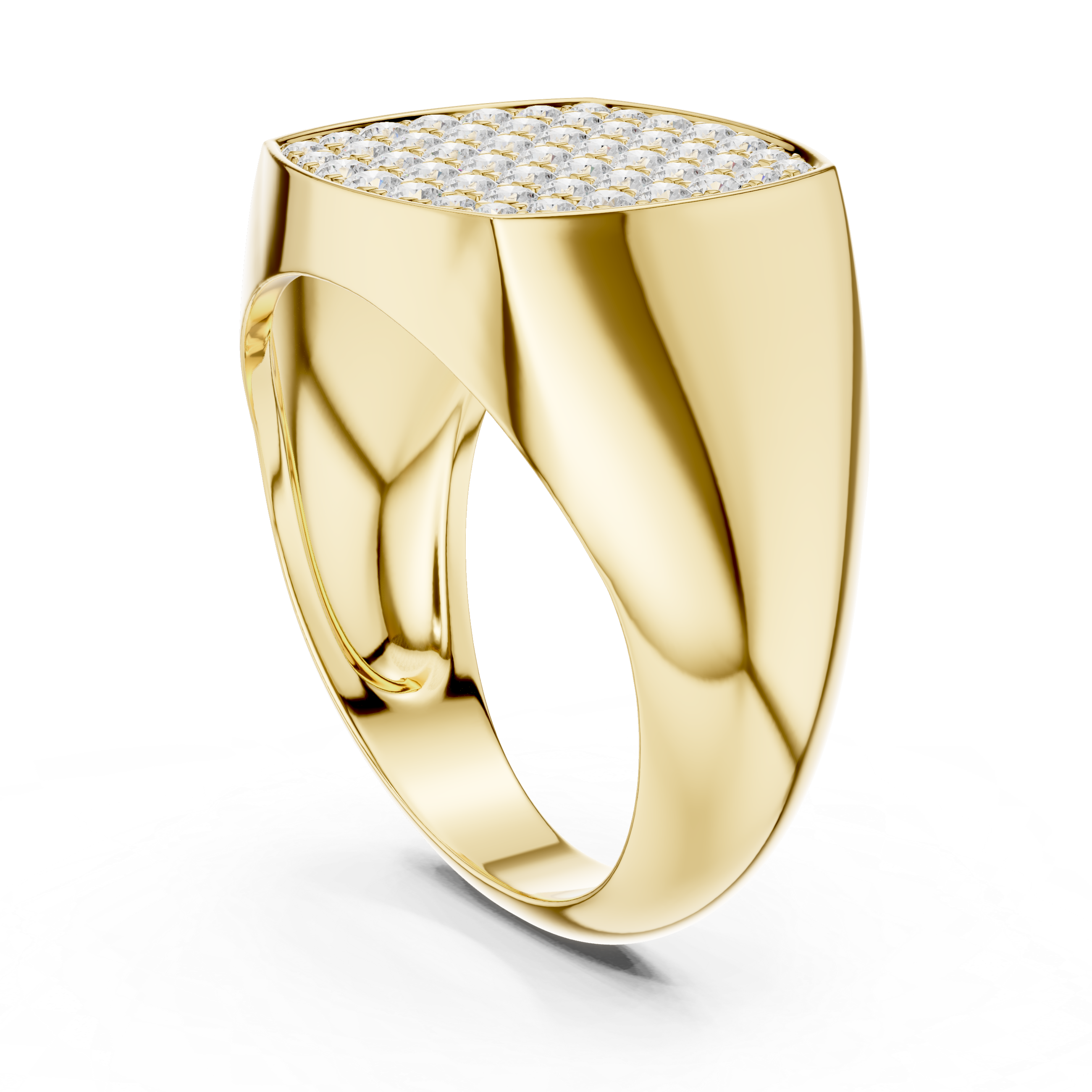 Gold 1Ct Pave Setting Round Lab Grown Diamond Nyxel Ring