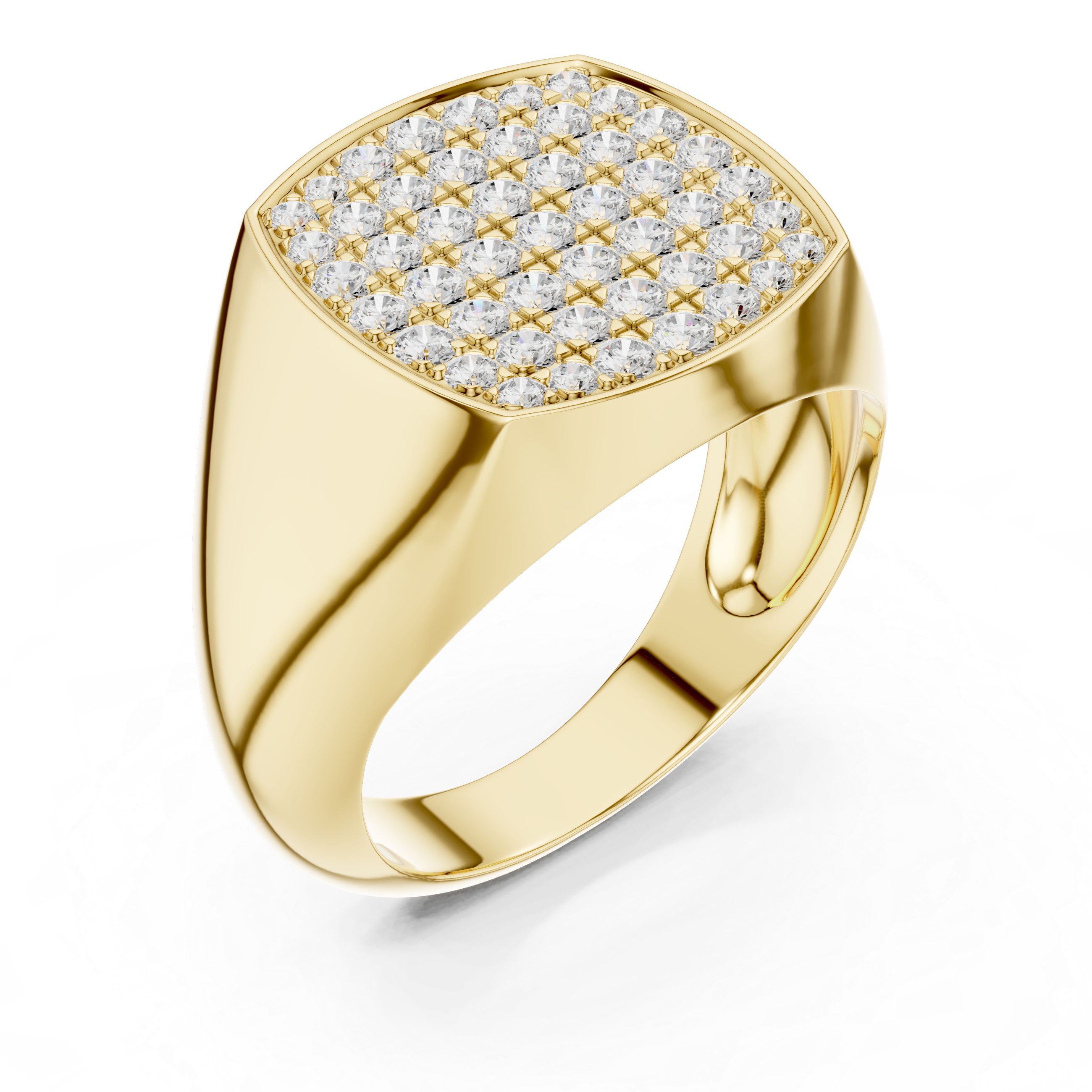 Gold 1Ct Pave Setting Round Lab Grown Diamond Nyxel Ring