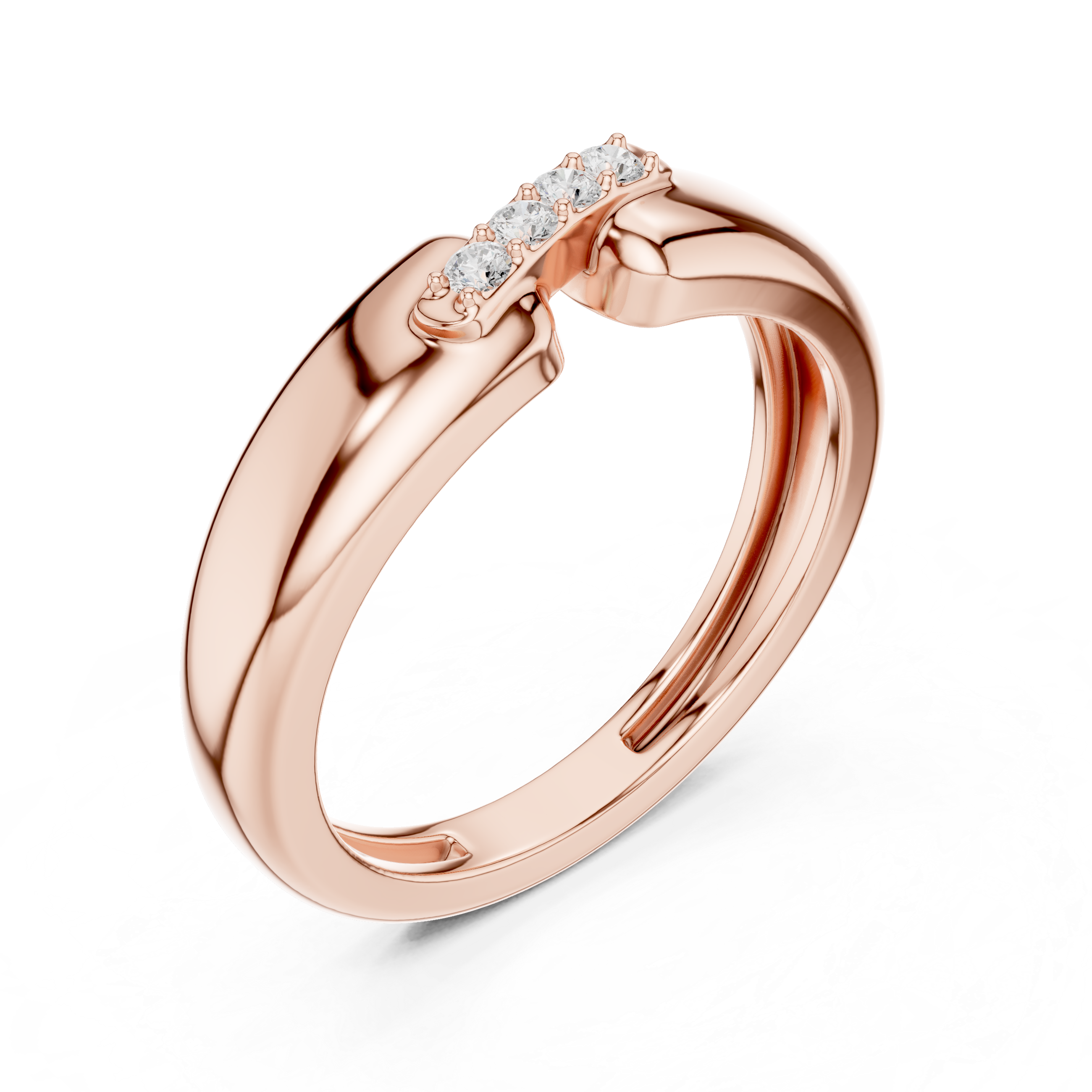 Gold Channel Setting Round Lab Grown Diamond Zevar Ring
