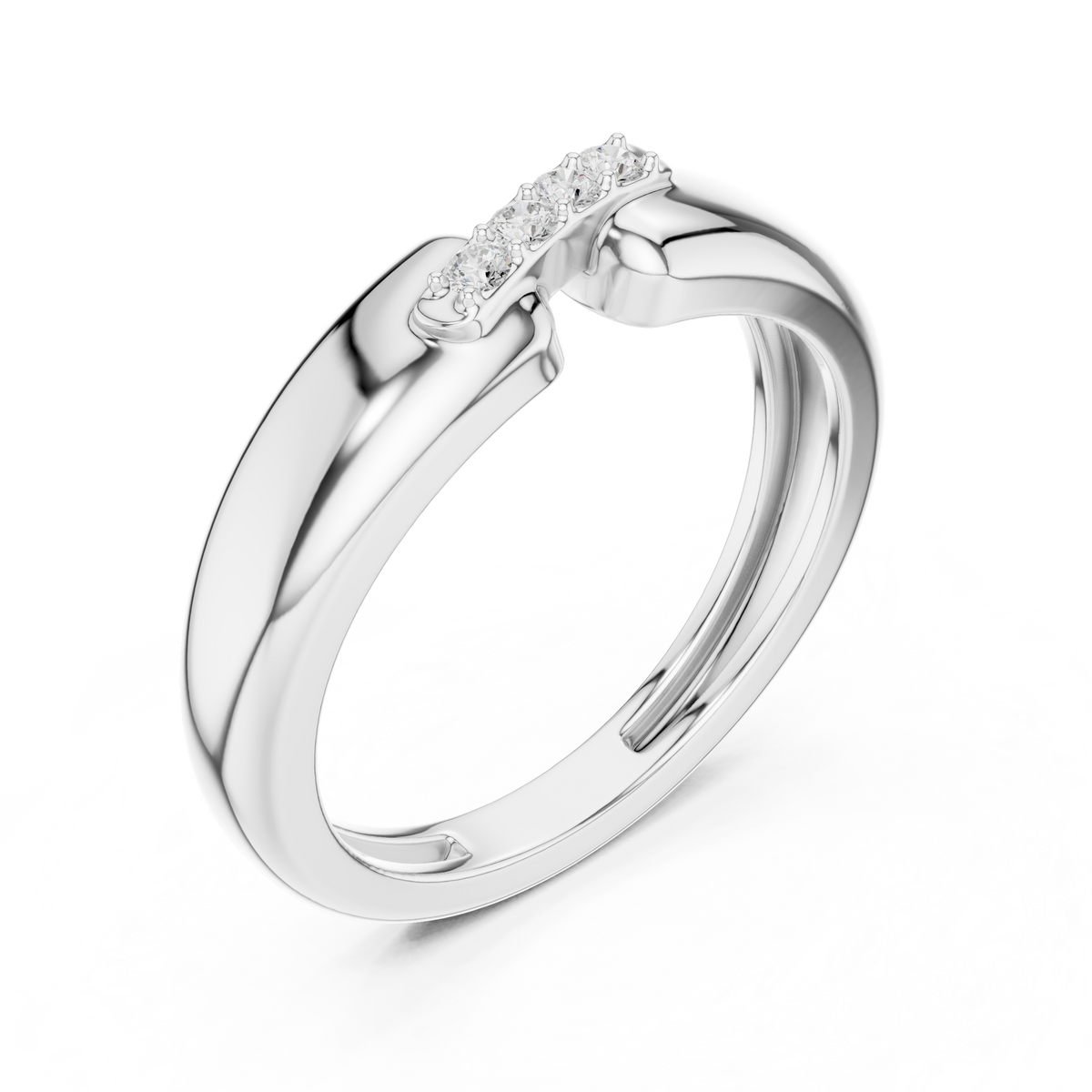 Gold Channel Setting Round Lab Grown Diamond Zevar Ring
