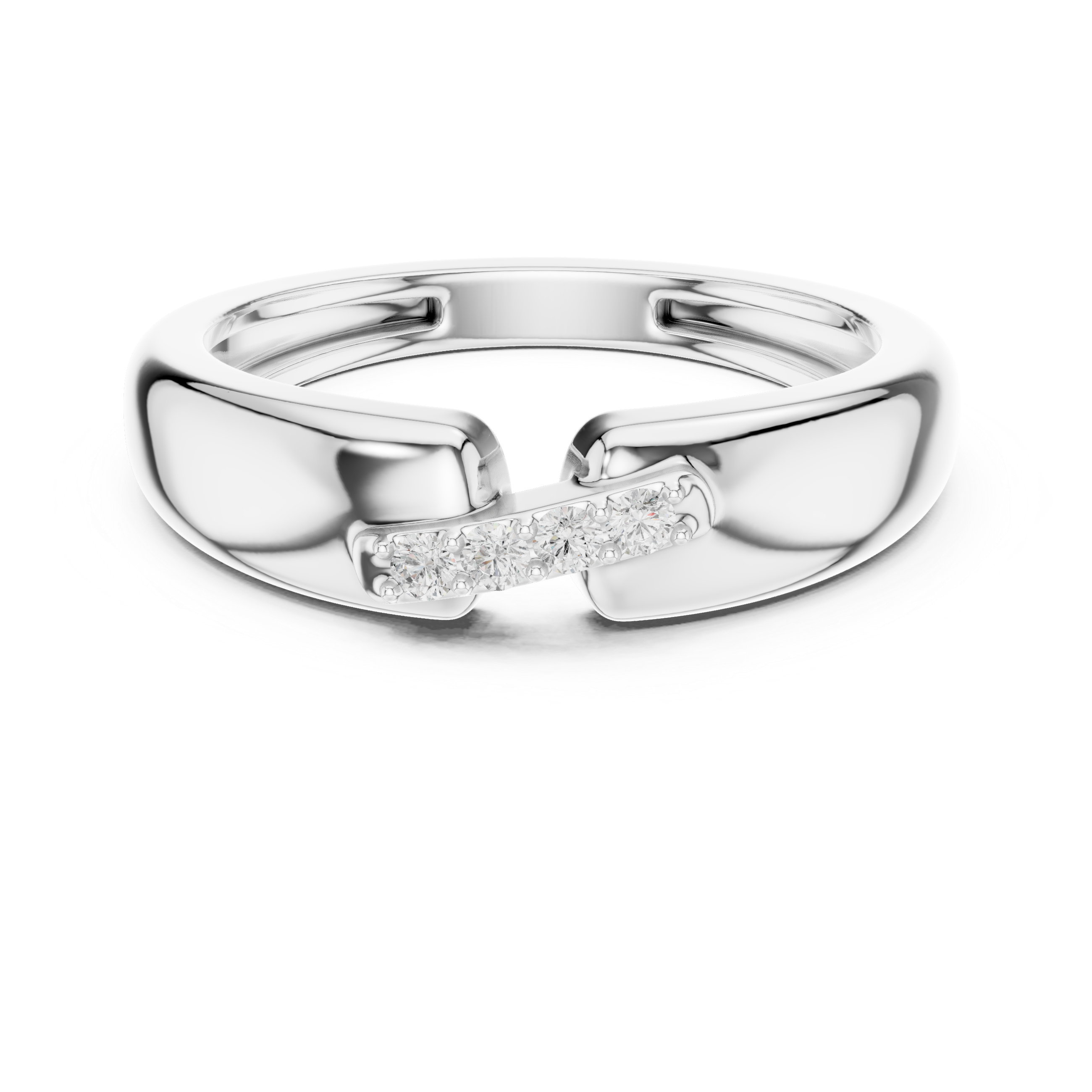 Gold Channel Setting Round Lab Grown Diamond Zevar Ring