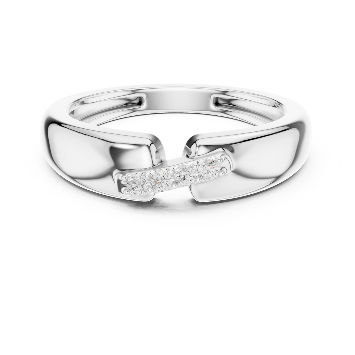 Gold Channel Setting Round Lab Grown Diamond Zevar Ring