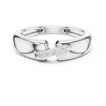 Gold Channel Setting Round Lab Grown Diamond Zevar Ring