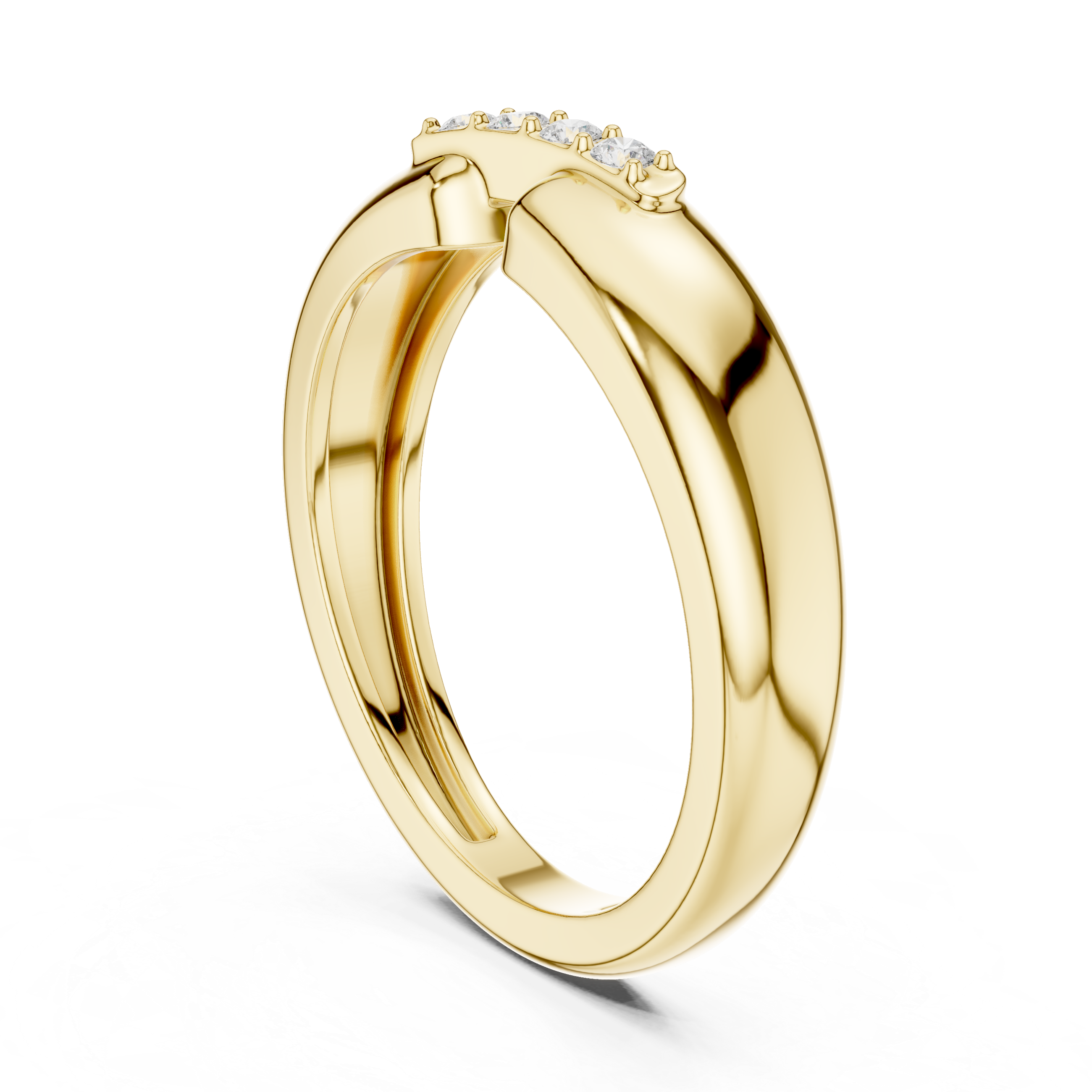 Gold Channel Setting Round Lab Grown Diamond Zevar Ring