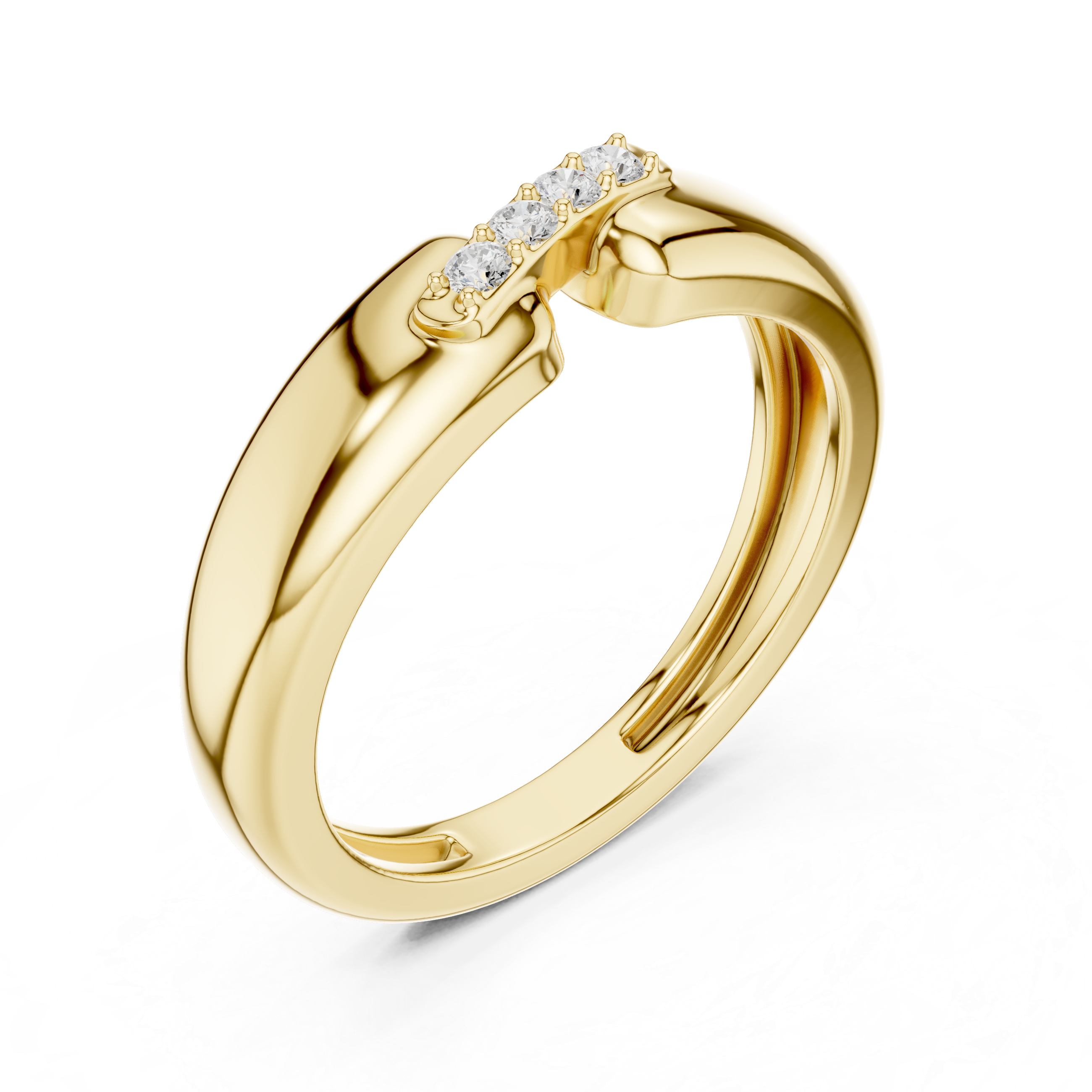 Gold Channel Setting Round Lab Grown Diamond Zevar Ring